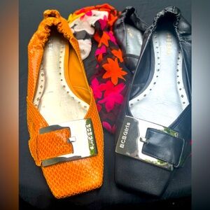 🧡🖤AMAZING DEAL: 2 NEW BCBG BALLET FLATS sold as one fabulous lot!